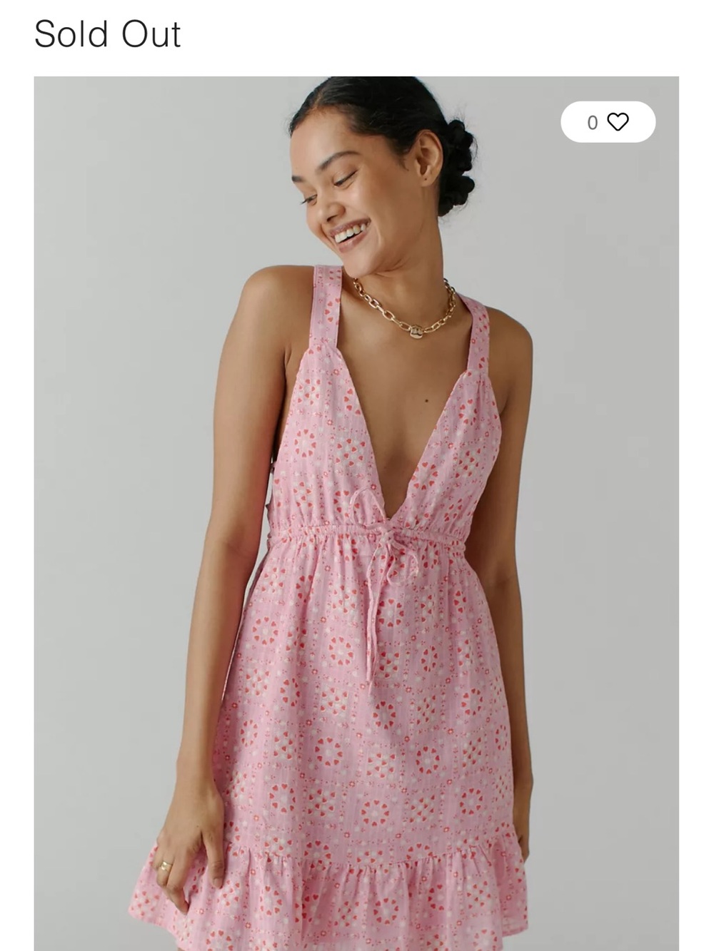 Urban Outfitters Pink Eyelet Mini Dress